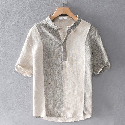 Summer Retro Linen - Men's Casual Shirt