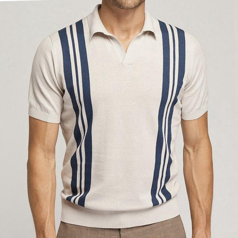 Soft Sands - Men's Lapel Casual Polo Shirt